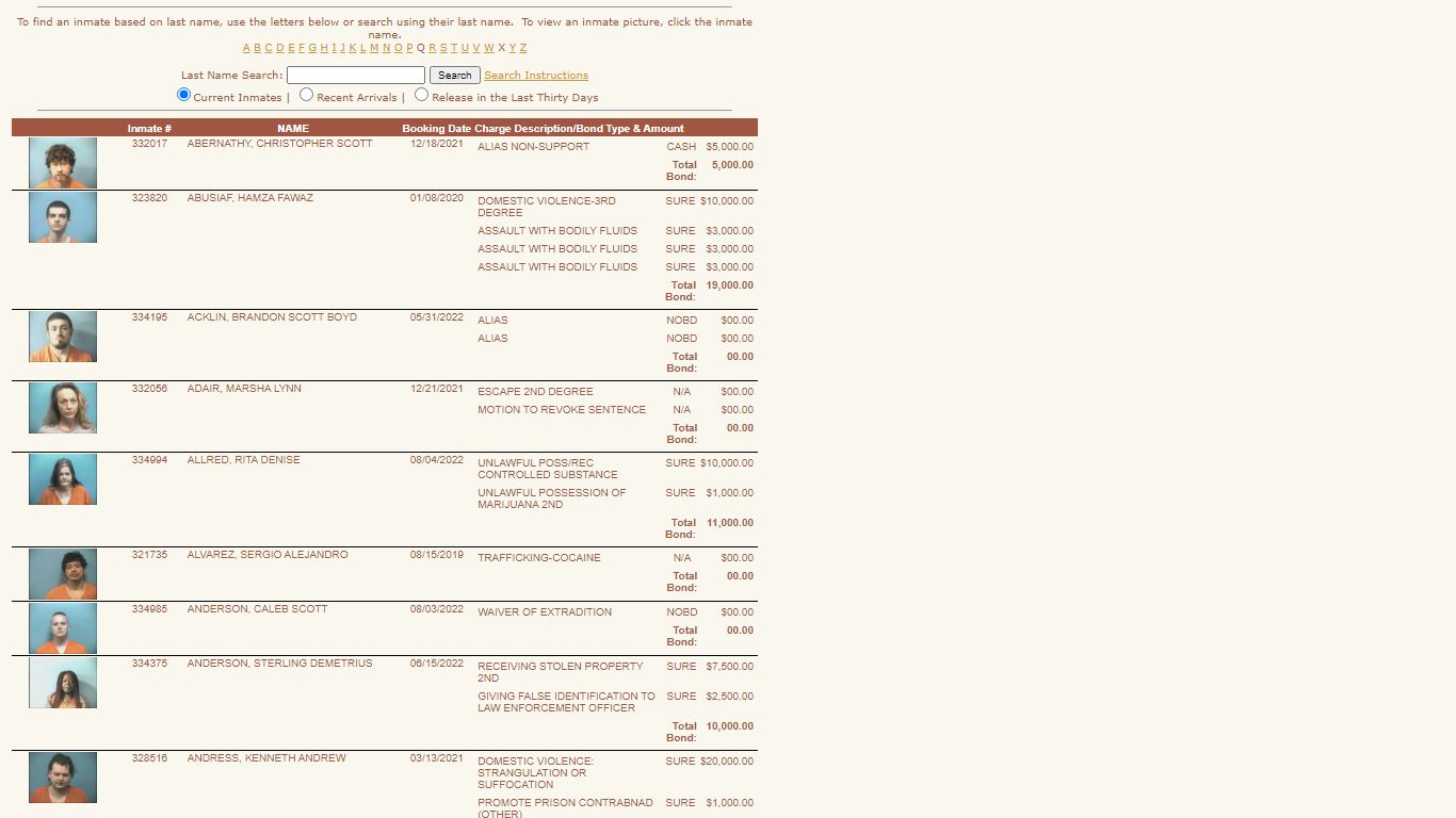 Shelby County Sheriff's Office - Inmate Listing